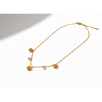 Golden Bloom Crystal Drop Necklace