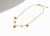 Golden Bloom Crystal Drop Necklace