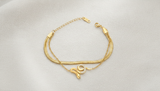 NXGOLD Snake Charm Double Layer Gold-Plated Bracelet for Women