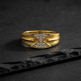 Imperial Twin-Triangle Crystal Ring