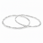 925 Silver Elegant Twisted Bangles with Cubic Zirconia