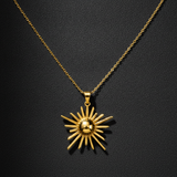 Golden Solstice Sun Necklace for Women