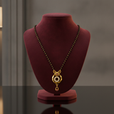 NXGOLD Traditional Gold-Tone Mangalsutra with Floral Crystal Pendant