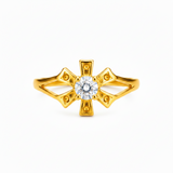 Trendy Sunburst Cubic Zirconia Ring for Women & Girls