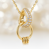 Golden Crystal Link Pendant Necklace for Women