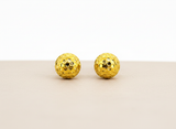 NXGOLD Textured Dome Gold-Toned Stud Earrings for Women