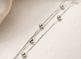 925 Sterling Silver Double Layer Bead Bracelet for Women
