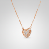 Dazzling Rose Gold Heart-Shaped Pendant Necklace