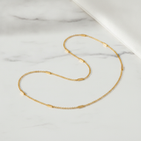 NXGOLD Minimalist Gold Link Chain with Bar For Unisex