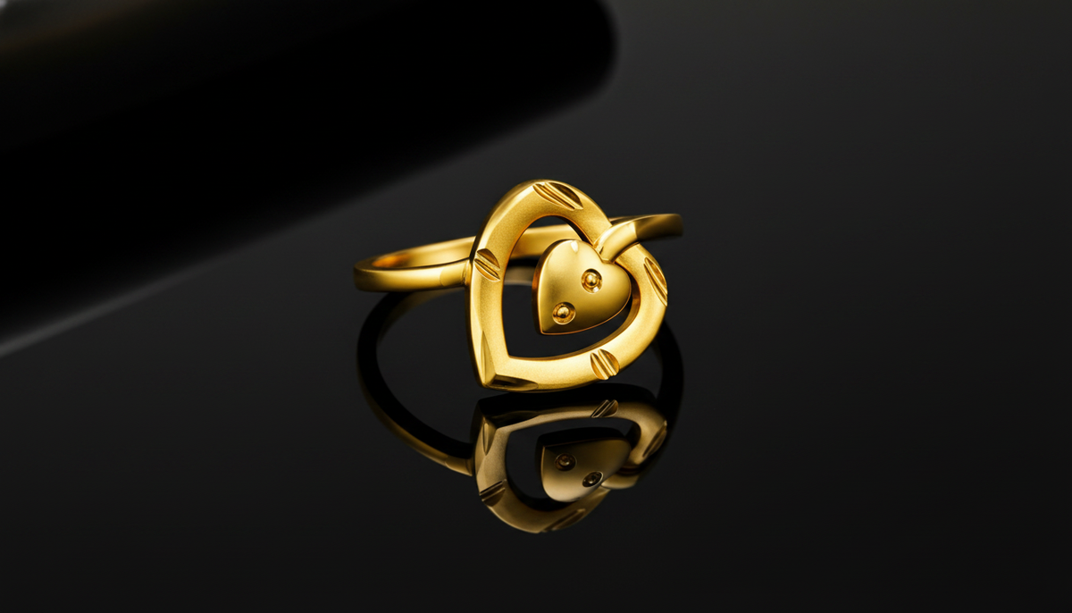 NXGOLD Double Heart Love Ring