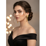 Heart Tassel Stud Earrings for Women