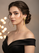 Heart Tassel Stud Earrings for Women
