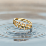Trendy Triple Ball CZ Adjustable Ring for Women & Girls