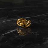 NXGOLD Elegant Leaf Design Adjustable Ring for Women