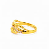 Delicate Leaf Branch CZ Open Ring for Women
