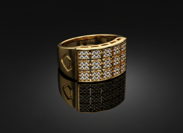 NXGOLD Royale Pavé Signet Ring