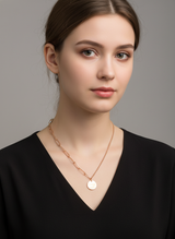 Elegant Rose Gold Asymmetrical Chain Pendant Necklace