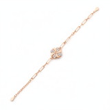 Rose Gold Four Leaf Clover Designer 925 Silver Bracelet