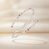 92.5 Silver Premium Bangles with Ruby & Cubic Zirconia