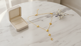 Golden Love Heart Lariat Necklace for Women