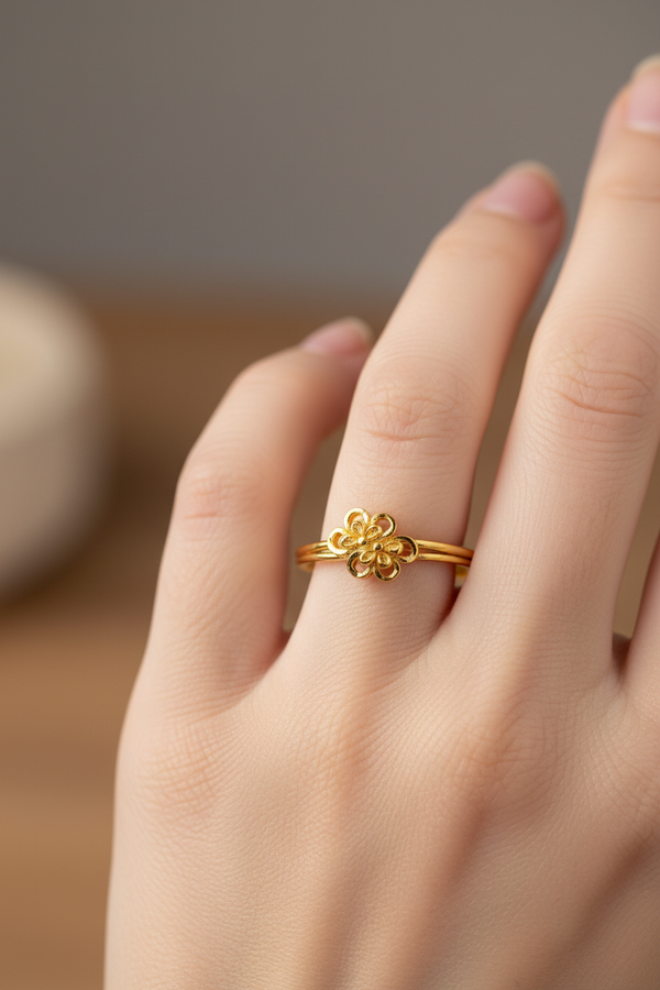 NXGOLD Designer Women’s Ring with Cute Flower Design