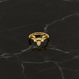 NXGOLD Deer Antler CZ Adjustable Ring for Women