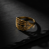 Elegant Wave Filigree Gold Plated Ring for Women