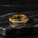 NXGOLD CZ Band Ring for Women With CZ Stone