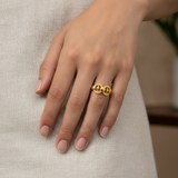 NXGOLD Elegant Twin Circle Heritage Adjustable Ring for Women