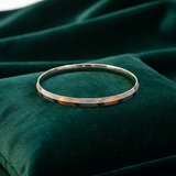 Premium 925 Sterling Silver Rose Gold Hexagon Pattern Kada