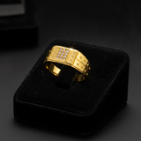 Premium Square Cluster Crystal Band Ring for Men