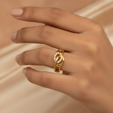 Infinity Loop Cubic Zirconia Open Ring for Women & Girls