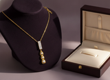 Elegant Crystal Bar & Pearl Drop Pendant Necklace
