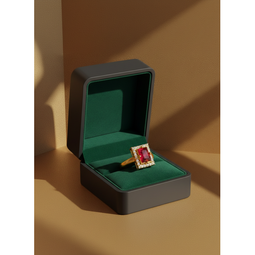 NXGOLD Ruby Royale Halo Ring