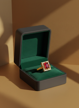 NXGOLD Ruby Royale Halo Ring