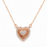 Romantic Rose Gold Heart Necklace for Women