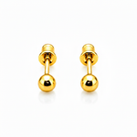 NXGOLD Minimalist Gold-Toned Ball Stud Earrings for Women