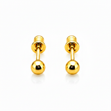 NXGOLD Minimalist Gold-Toned Ball Stud Earrings for Women