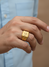 NXGOLD Divine Om Classic Gold Signet Ring for Men
