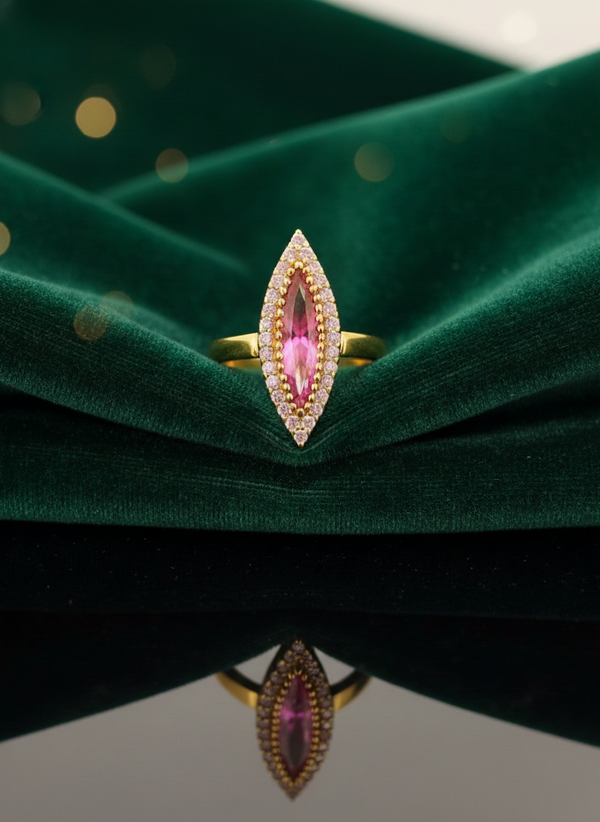 NXGOLD Pink Royale Marquise Statement Ring