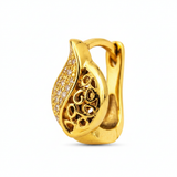 NXGOLD Leaf Design Gold-Toned Hoop Earrings for Women