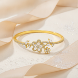 Luxury Floral CZ Open Kada Bracelet for Women