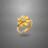Luxury Floral Adjustable Finger Ring for Women