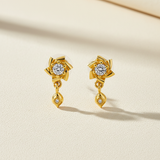 NXGOLD Twinkle Bloom Crystal Drop Earrings
