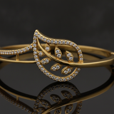 Designer Botanical Leaf CZ Gold Bracelet Women & Girls