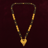 Traditional Mangalsutra Necklace with Red & Green Stone Pendant