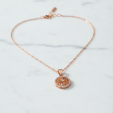 Rose Gold Crystal Sunburst Pendant Necklace for Women