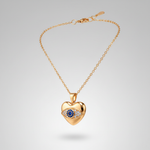 Lucky Evil Eye Heart Pendant Chain Necklace for Women