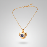 Lucky Evil Eye Heart Pendant Chain Necklace for Women