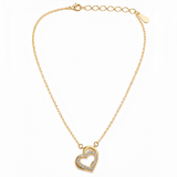 Forever Love Crystal Open Heart Pendant Necklace